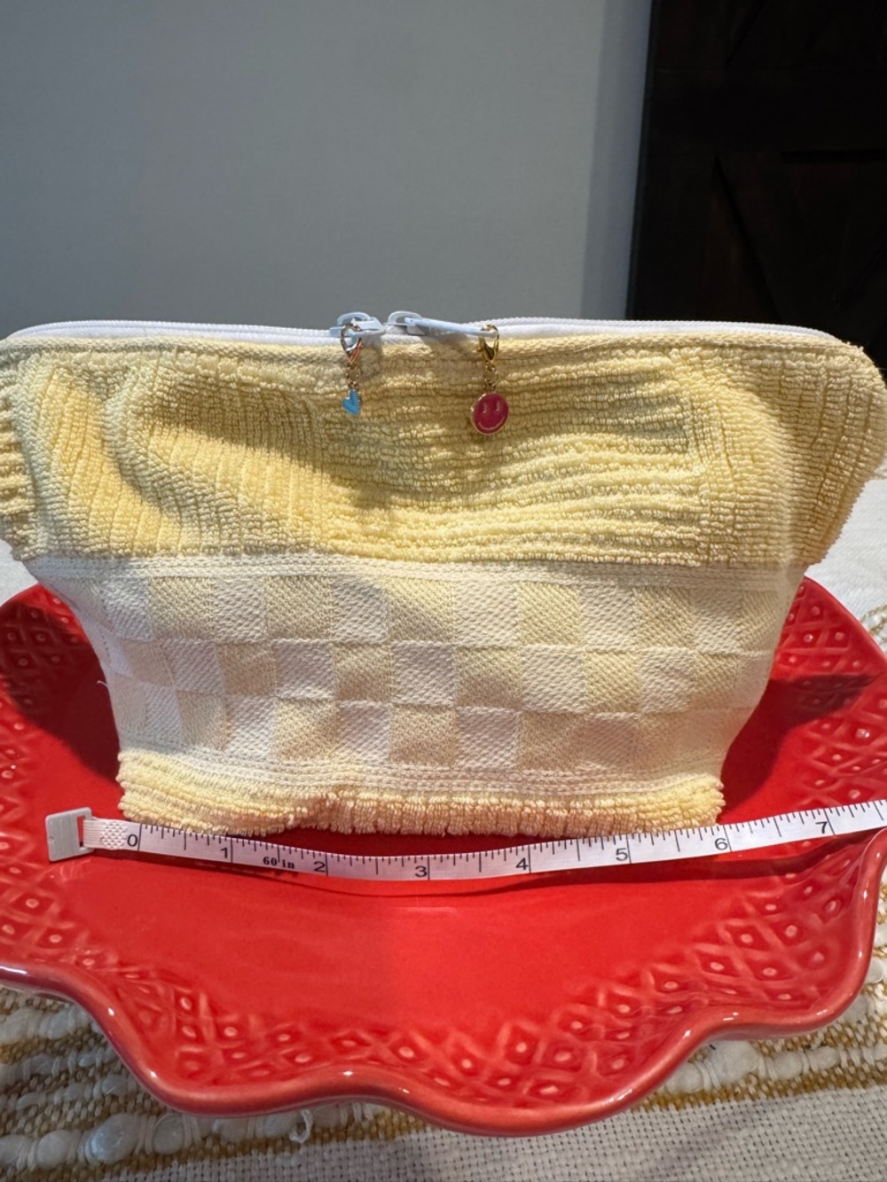 BNWT Yellow Towel Zip Beach/Cosmetic Pouch with wristlet